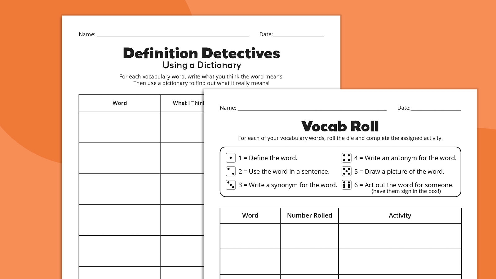 Cut And Paste Vocabulary Worksheet Free Printable Digital PDF