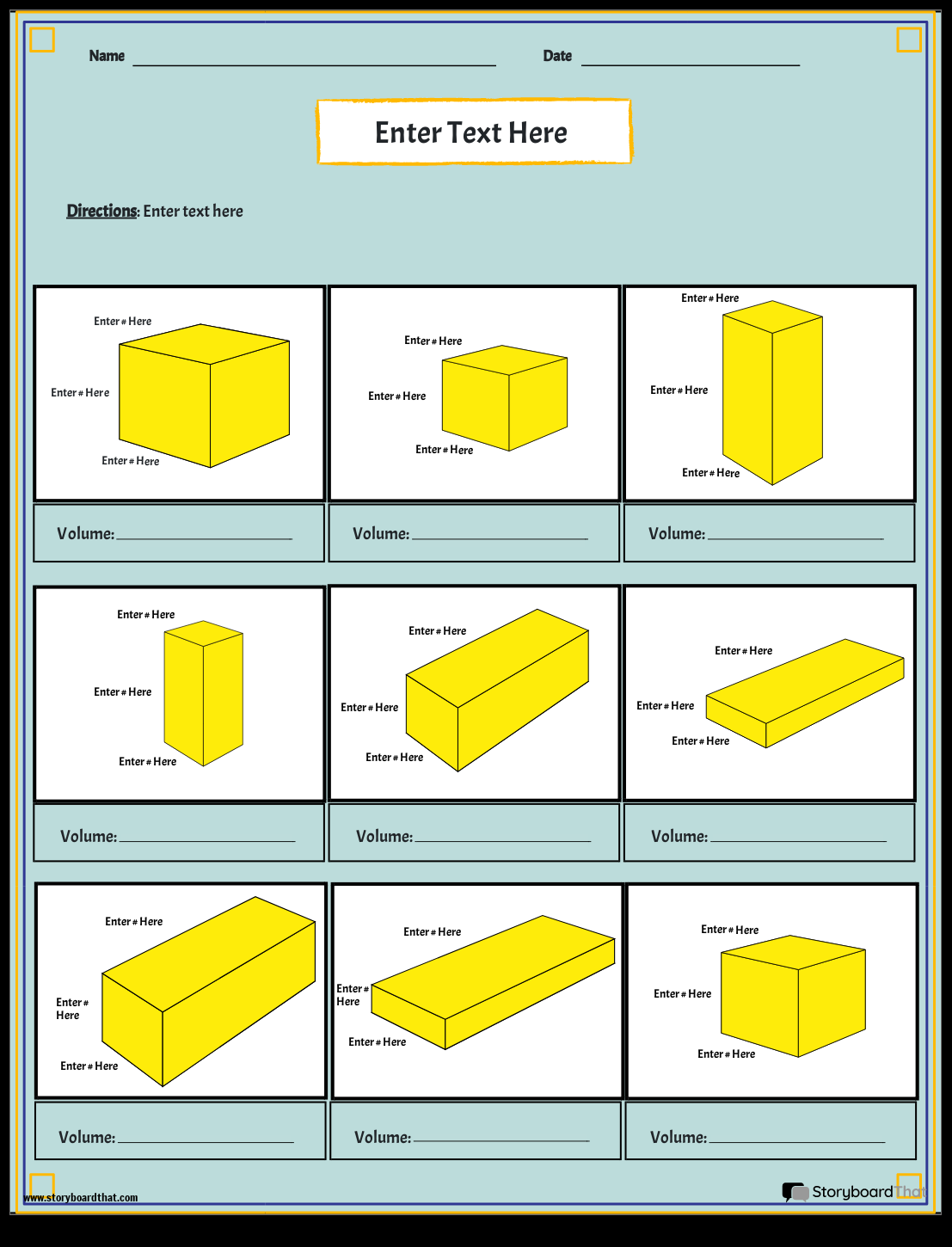 Volume Worksheets Create Customize With Storyboard That Volume Worksheets Create Customize With Storyboard That