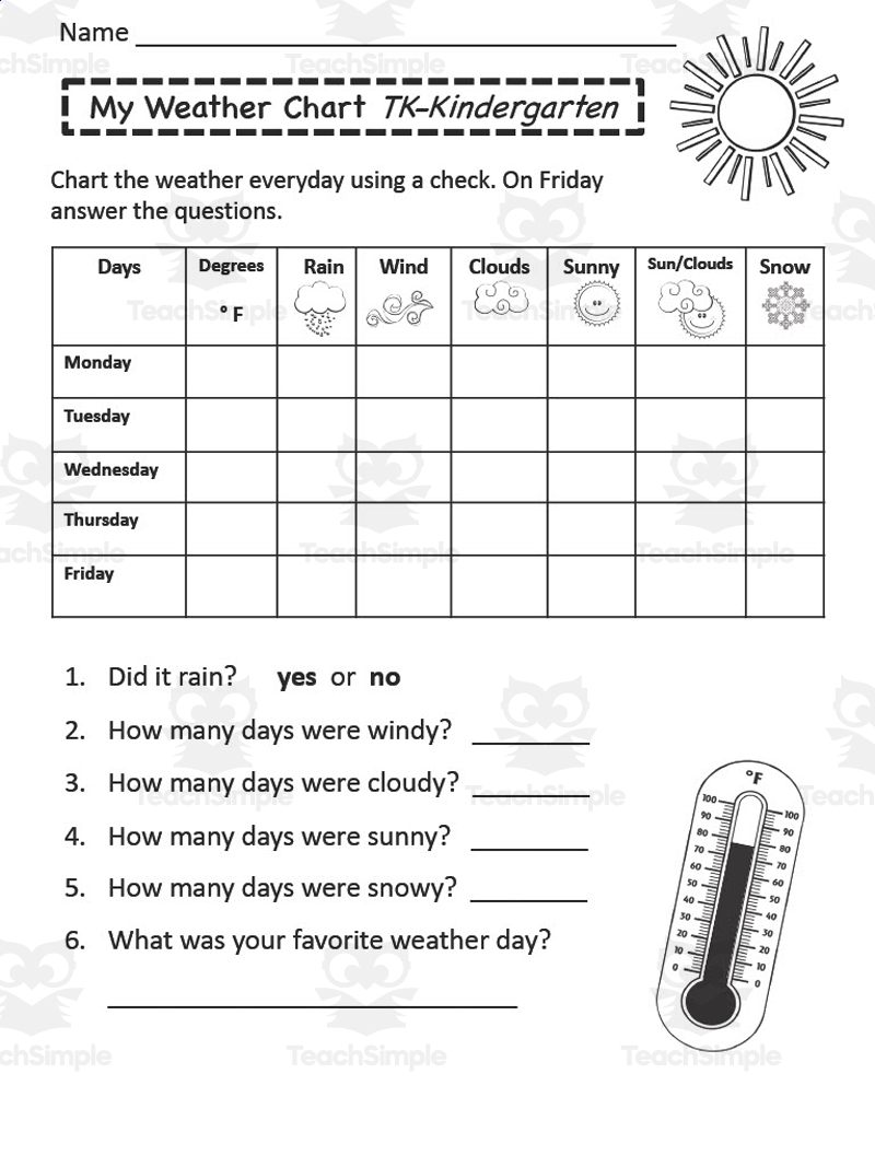 Weather Chart Printable By Teach Simple Weather Chart Printable By Teach Simple