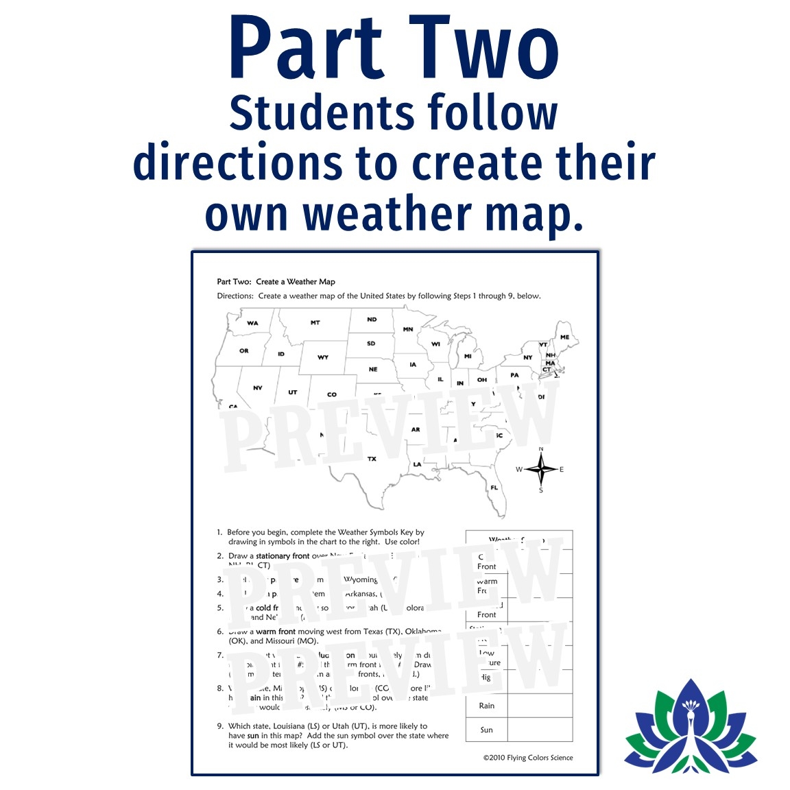 Weather Maps Worksheet Flying Colors Science