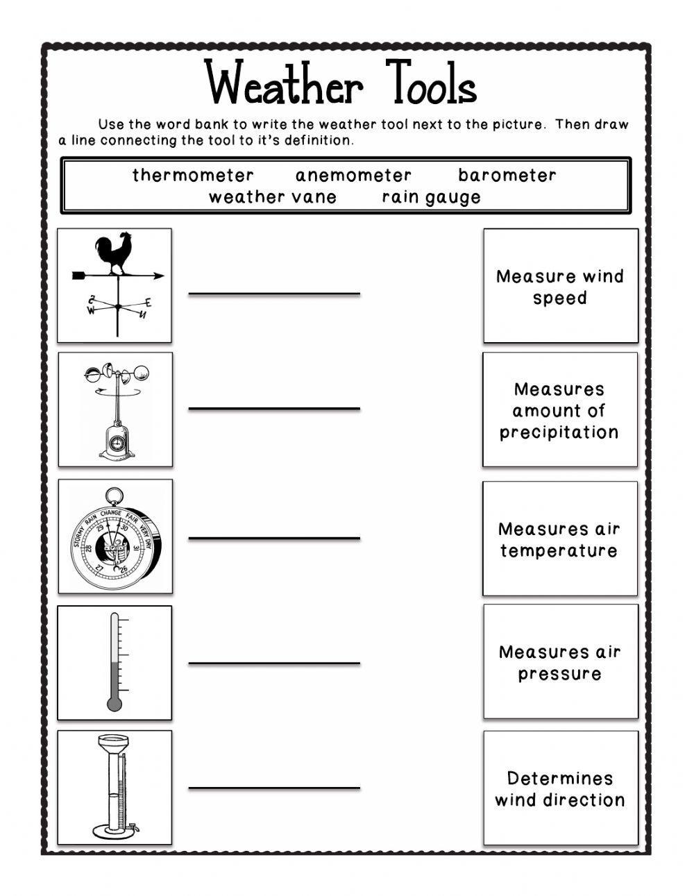Weather Tools Activity Worksheets Library Page 15 Free And Customizable Rain Templates Worksheets Library