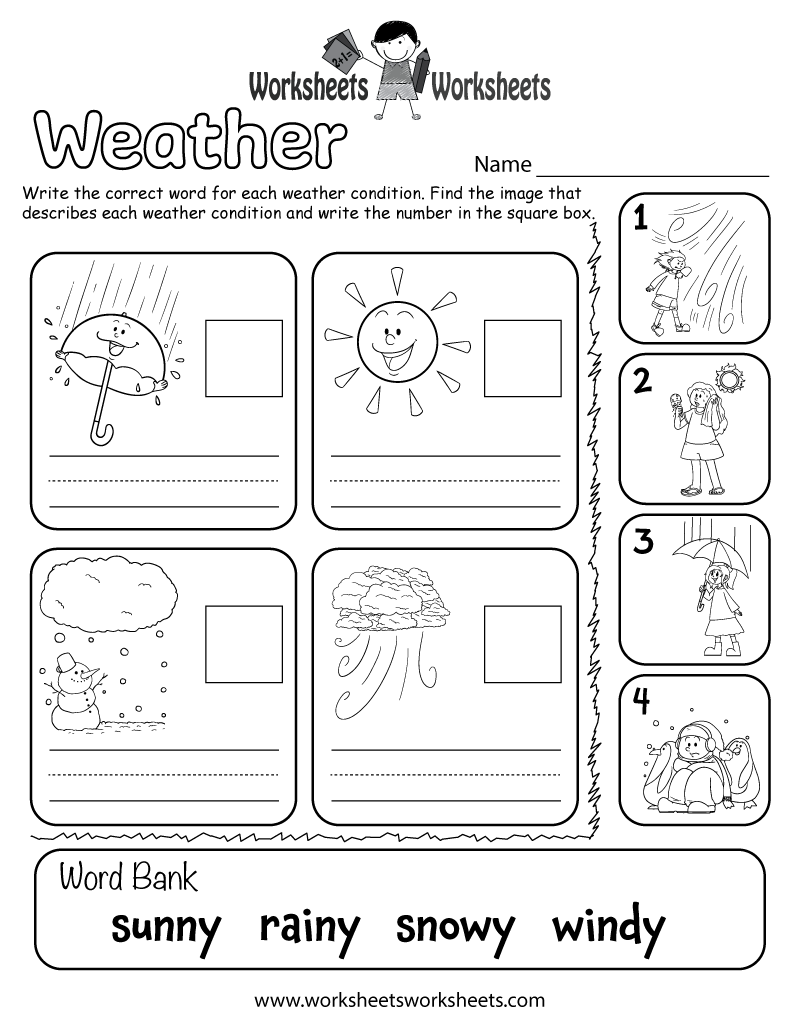 Weather Worksheet For Kids Worksheets Worksheets Worksheets Library