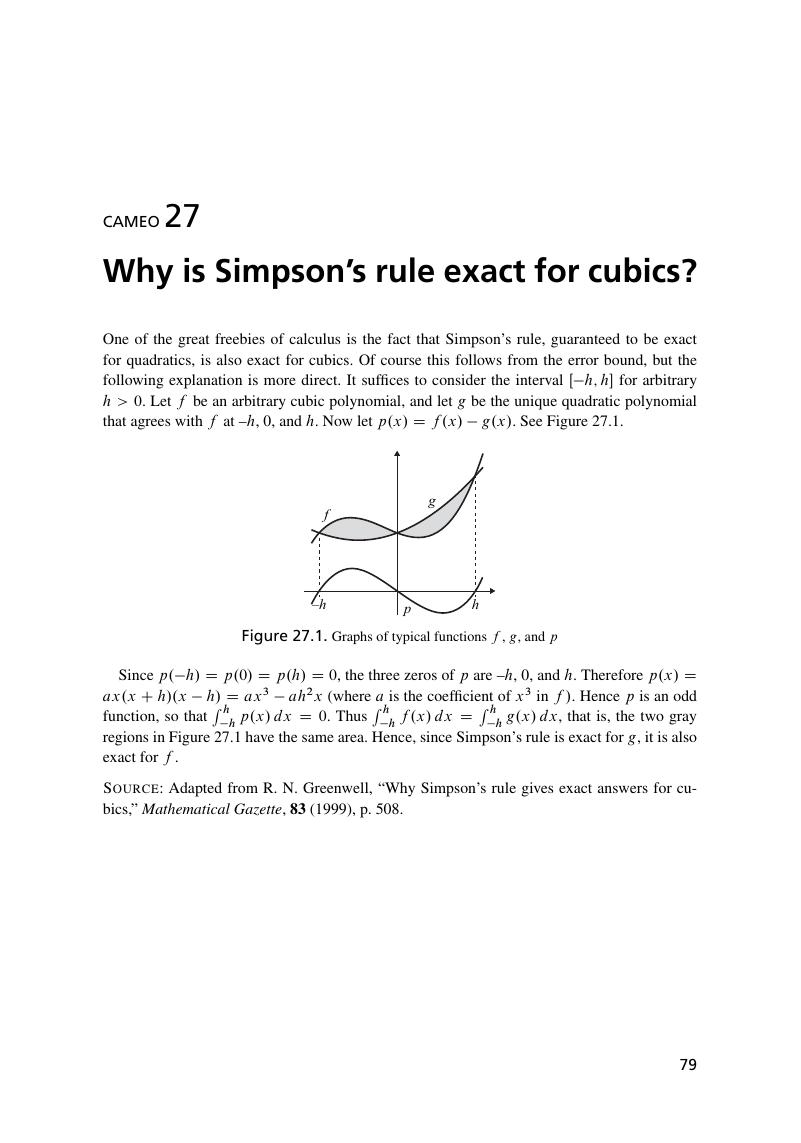 Why Is Simpson S Rule Exact For Cubics Chapter 27 Cameos For Calculus Calculus With CalcChat Calcview 12th Ed 12 Nbsp Ed 9780357749135 9780357749166 DOKUMEN PUB