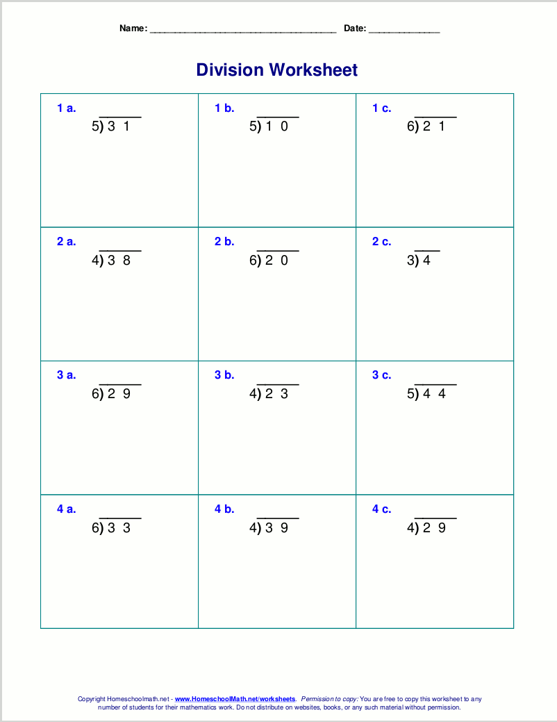 Worksheets For Division With Remainders Division Worksheets Problems Free Printable Math Drills Free Printables Lettering SVG Files Tools Apps