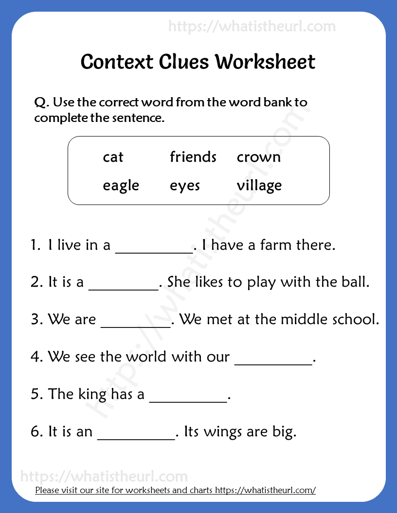 Context Clues Worksheets Ereading Worksheets