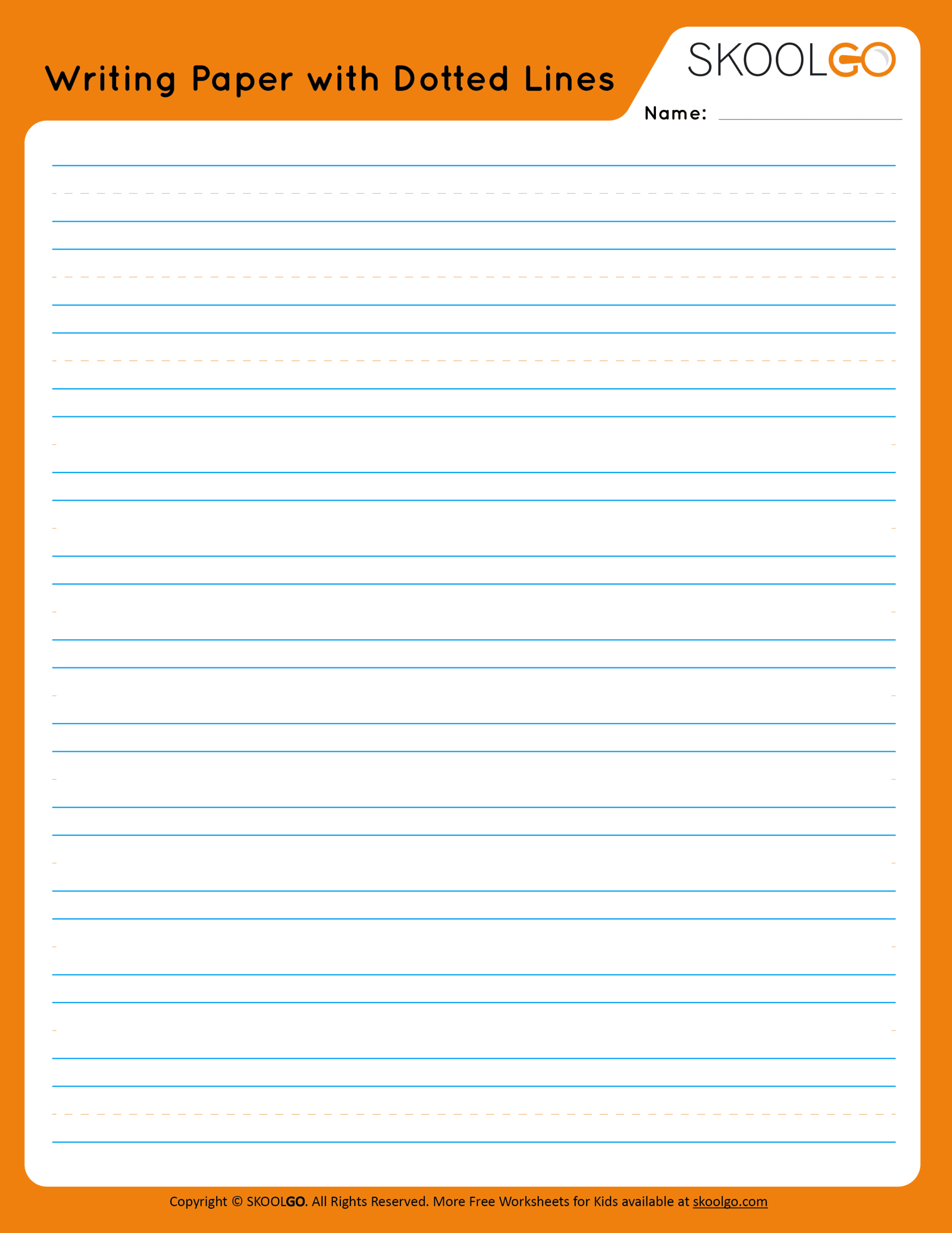 Writing Paper With Dotted Lines SKOOLGO
