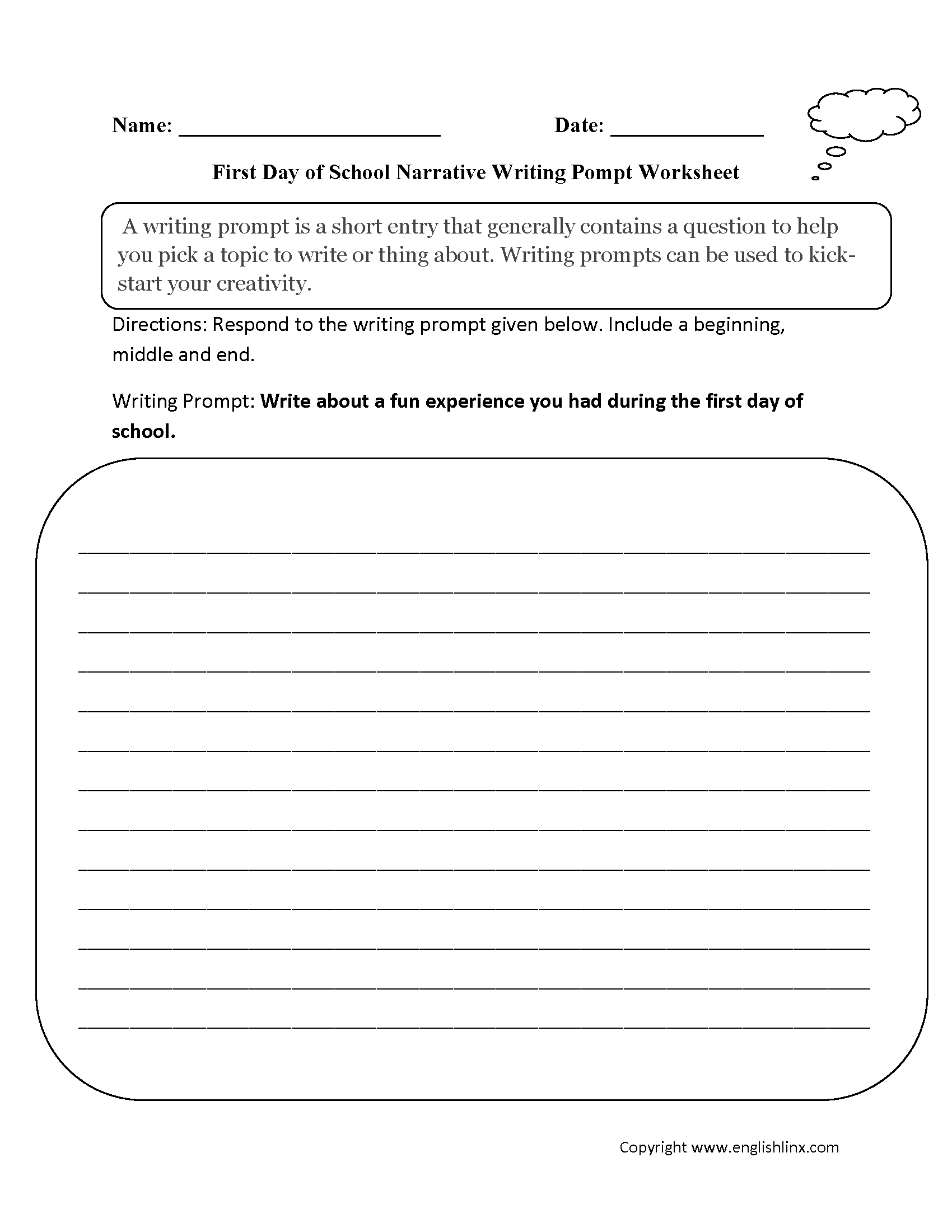 Writing Worksheets For Creative Kids Free PDF Printables EdHelper