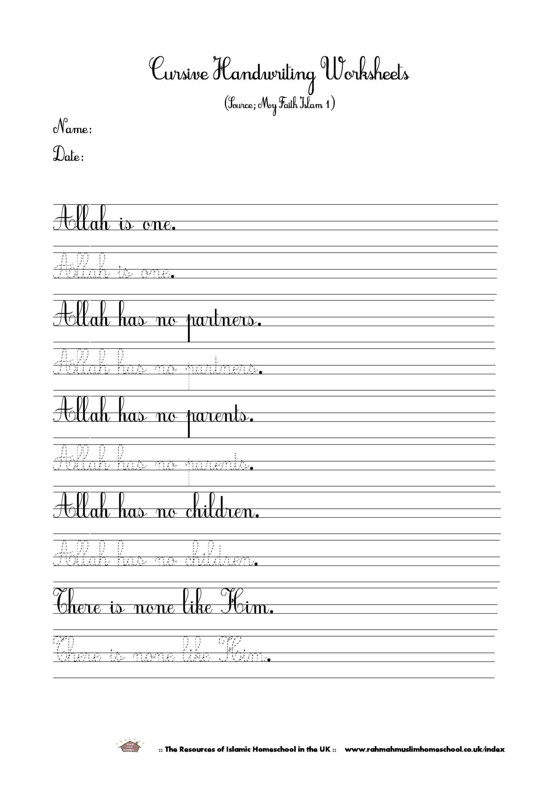 Handwriting Worksheets Printable