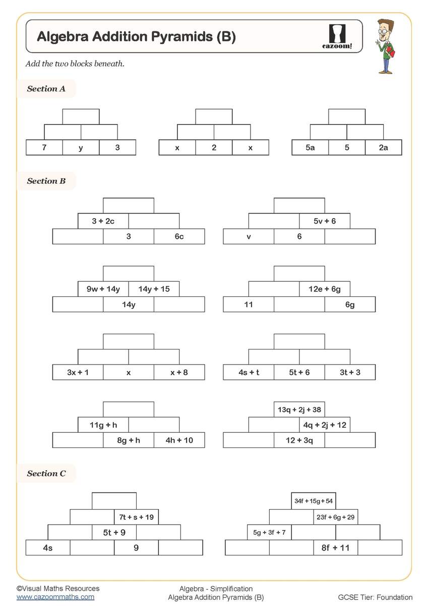 Year 7 Algebra Worksheets Printable Math Worksheets